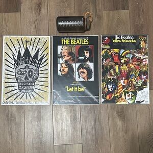Set of 3 Rock Posters — Kings of Leon, The Beatles